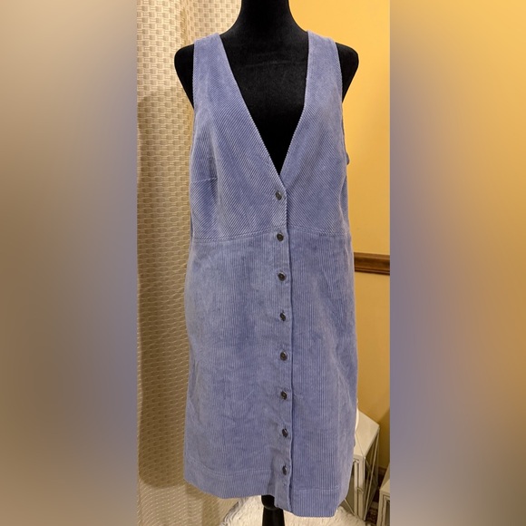 Free People Corduroy Rolling Thunder Pinafore Jumper Mini Dress - Picture 2 of 8